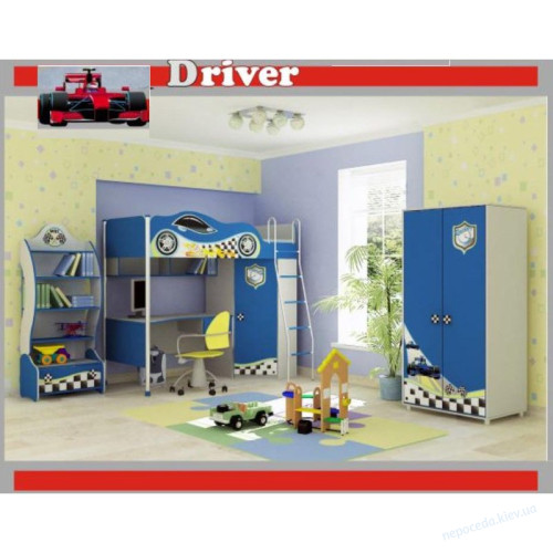 Дитяча кімната з ліжком машинкою Driver, фото 6