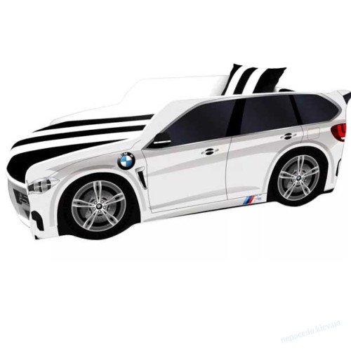 Кровать синяя BMW с матрасом, фото 5