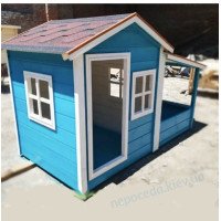 Детский домик с песочницей для улицы Афина синий