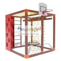 Гимнастический игровой детский комплекс Куб и качеля Гнездо аиста уличный
