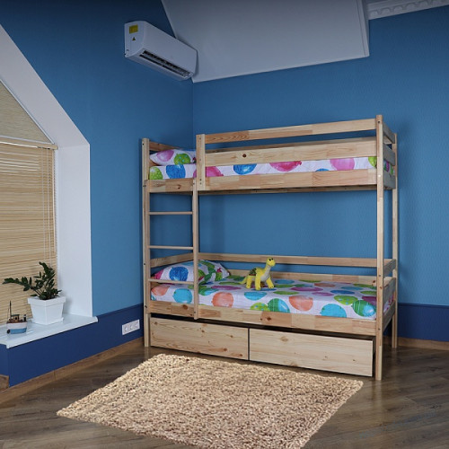 Двоярусне ліжко з ящиками babyson 4 лакова з дерева, фото 2