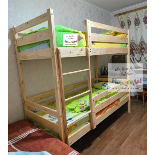Деревянная Двухъярусная кровать с бортиком babyson 3 , фото 3