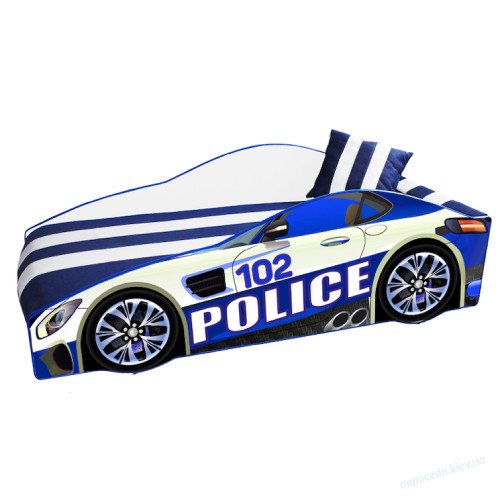 Детская кровать машинка "Элит E-8 Police" с матрасом, фото 1