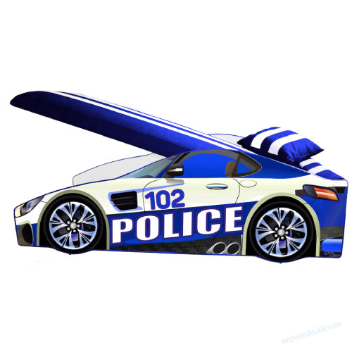 Детская кровать машинка "Элит E-8 Police" с матрасом, фото 2