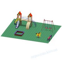 Оборудование для детской игровой площадки на улицу №3 с качелями и песочницей