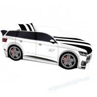 Кровать-машина детская Premium Q7 белая с матрасом
