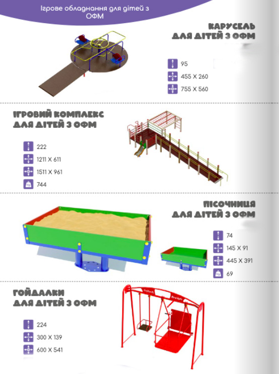 Оборудование на площадку для инвалидов